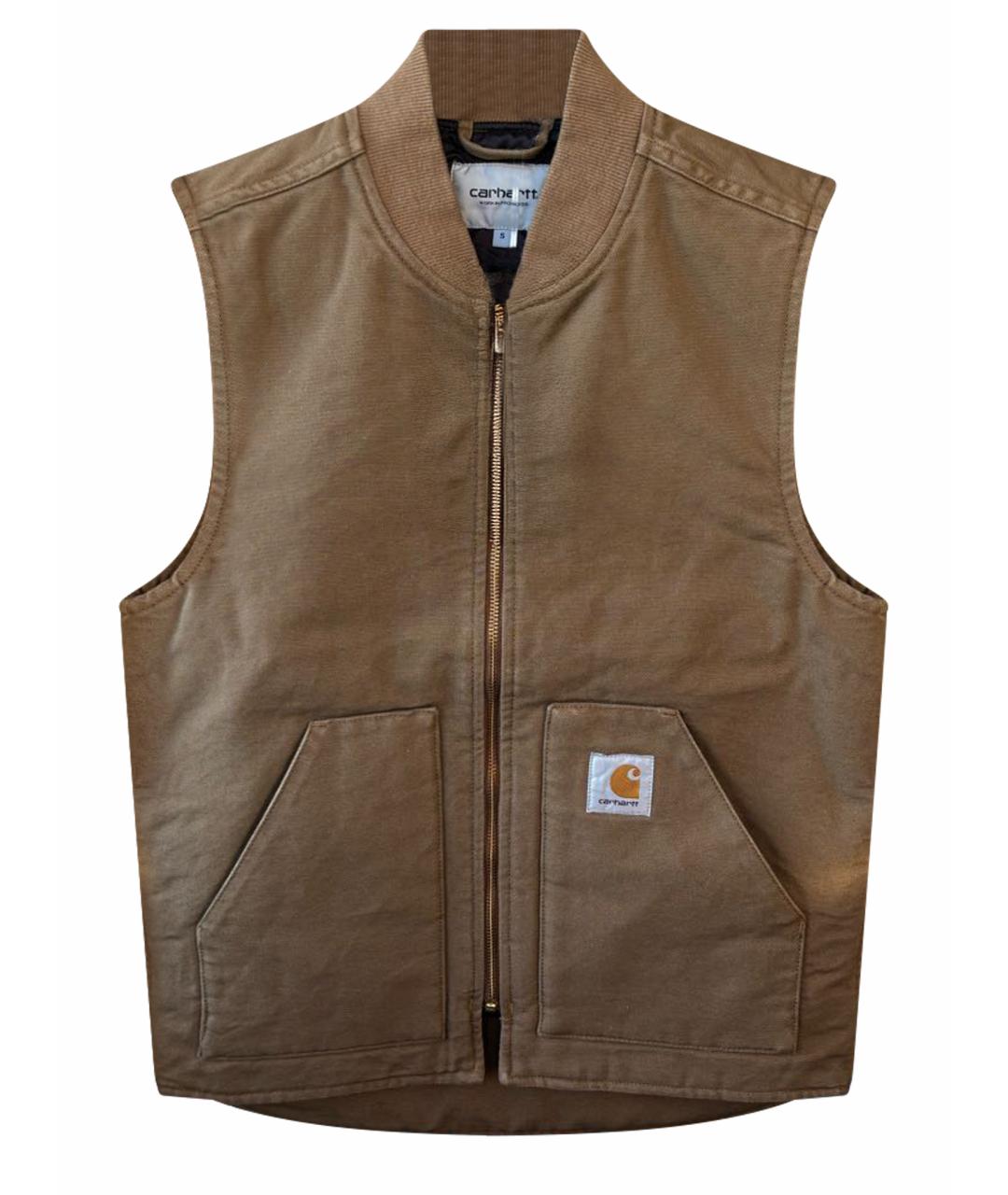 CARHARTT WIP Коричневый хлопковый жилет, фото 1