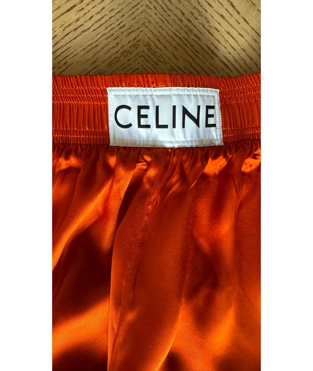 CELINE Оранжевое вискозные шорты, фото 5