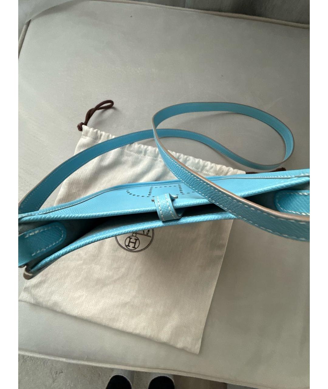 HERMES Голубая кожаная сумка через плечо, фото 4