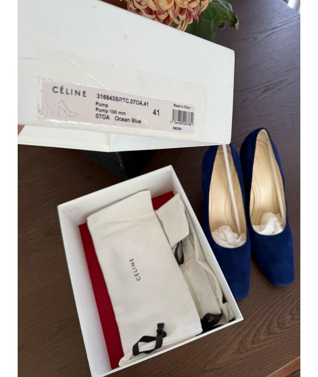 CELINE Синие замшевые туфли, фото 6
