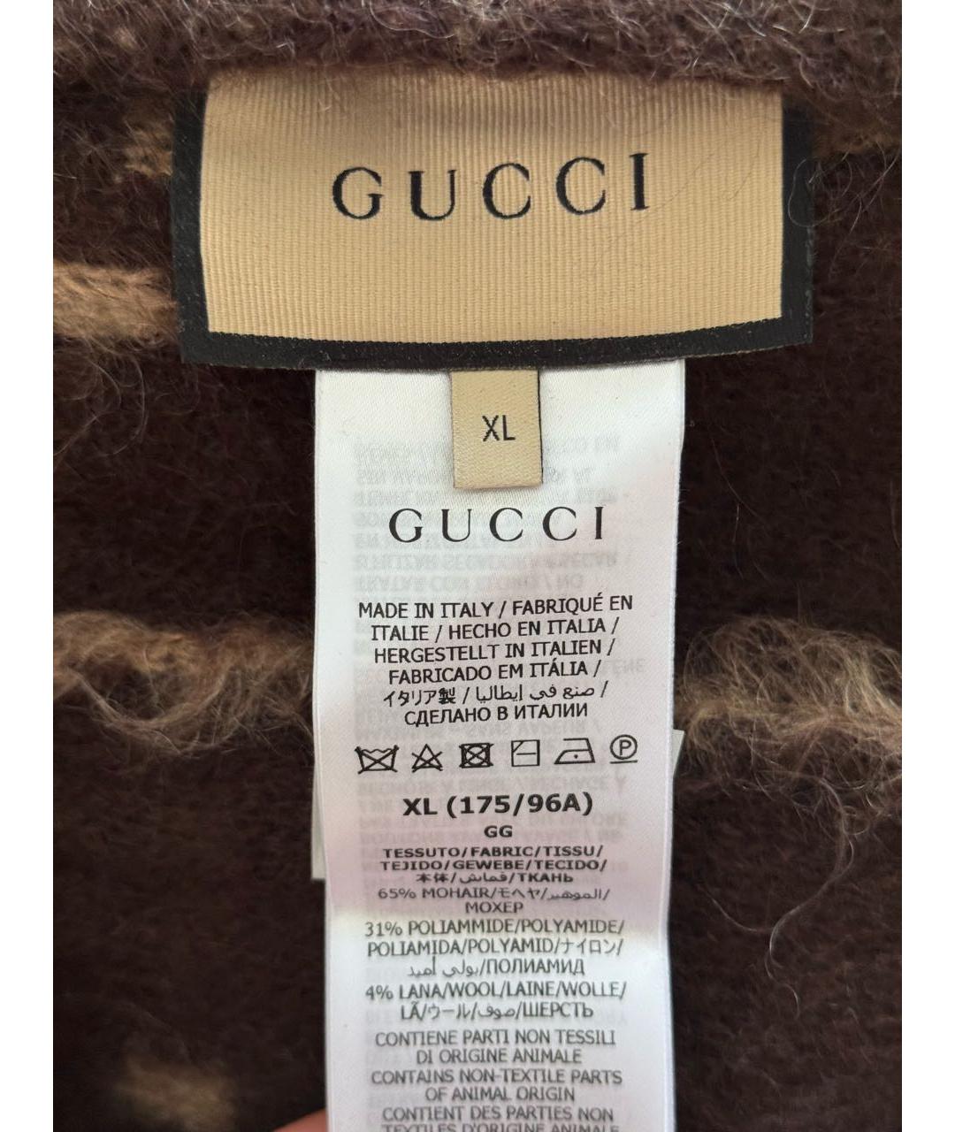 GUCCI Коричневый шерстяной кардиган, фото 4