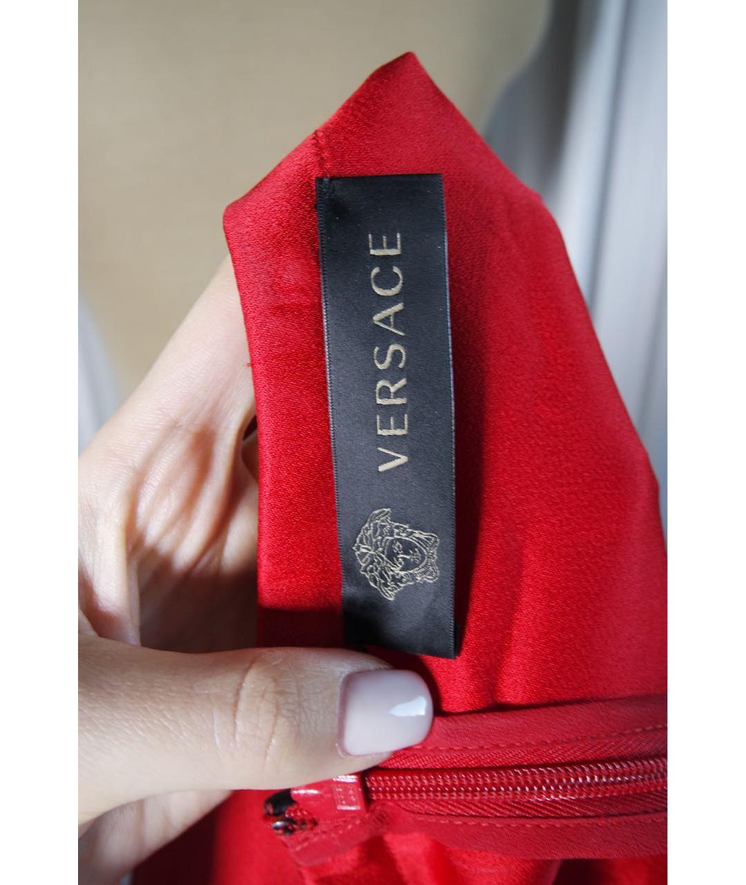 VERSACE Красное ацетатное коктейльное платье, фото 5