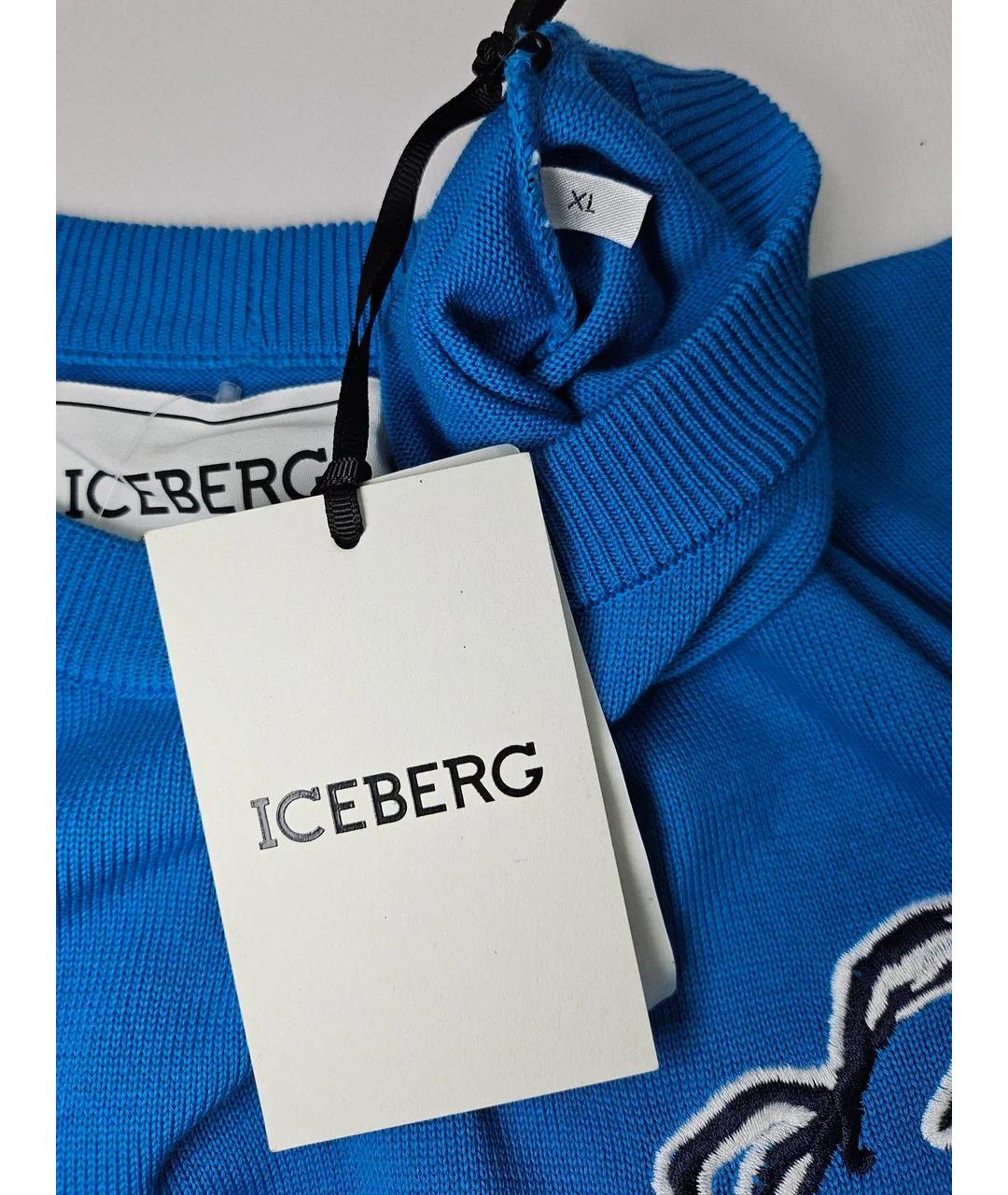 ICEBERG Синий хлопковый джемпер / свитер, фото 6