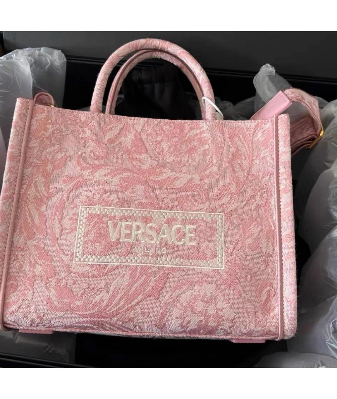 VERSACE Розовая сумка тоут, фото 4