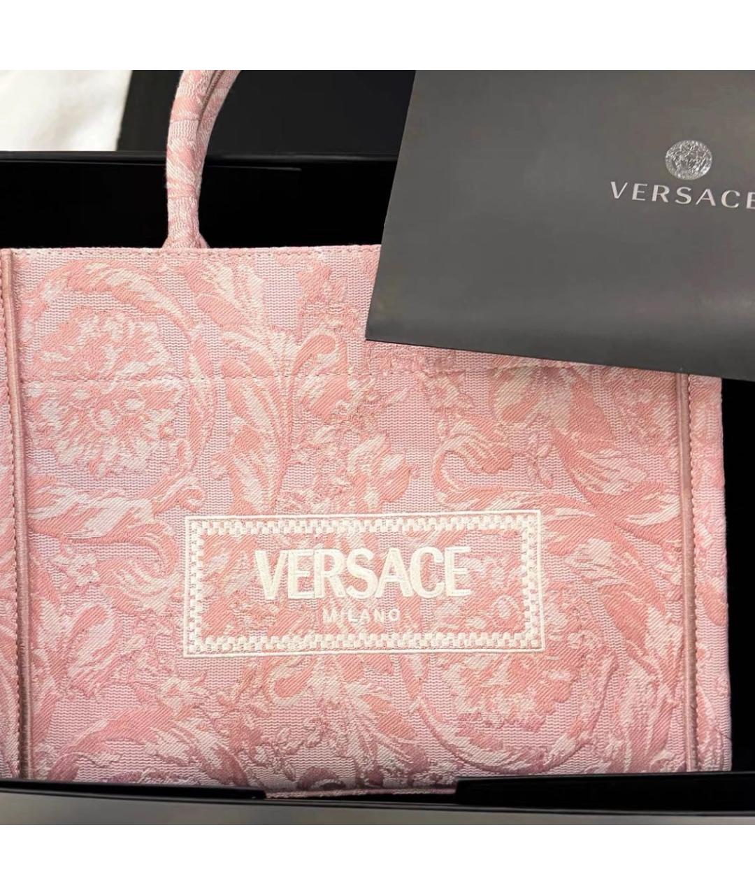 VERSACE Розовая сумка тоут, фото 3