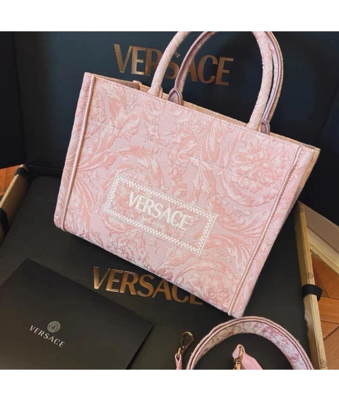 VERSACE Розовая сумка тоут, фото 2