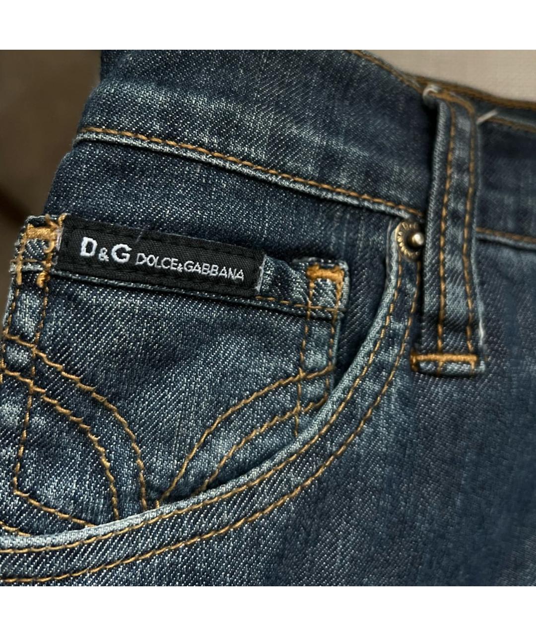 DOLCE&GABBANA Синяя деним юбка миди, фото 5