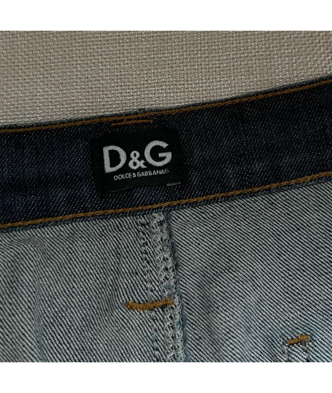DOLCE&GABBANA Синяя деним юбка миди, фото 4