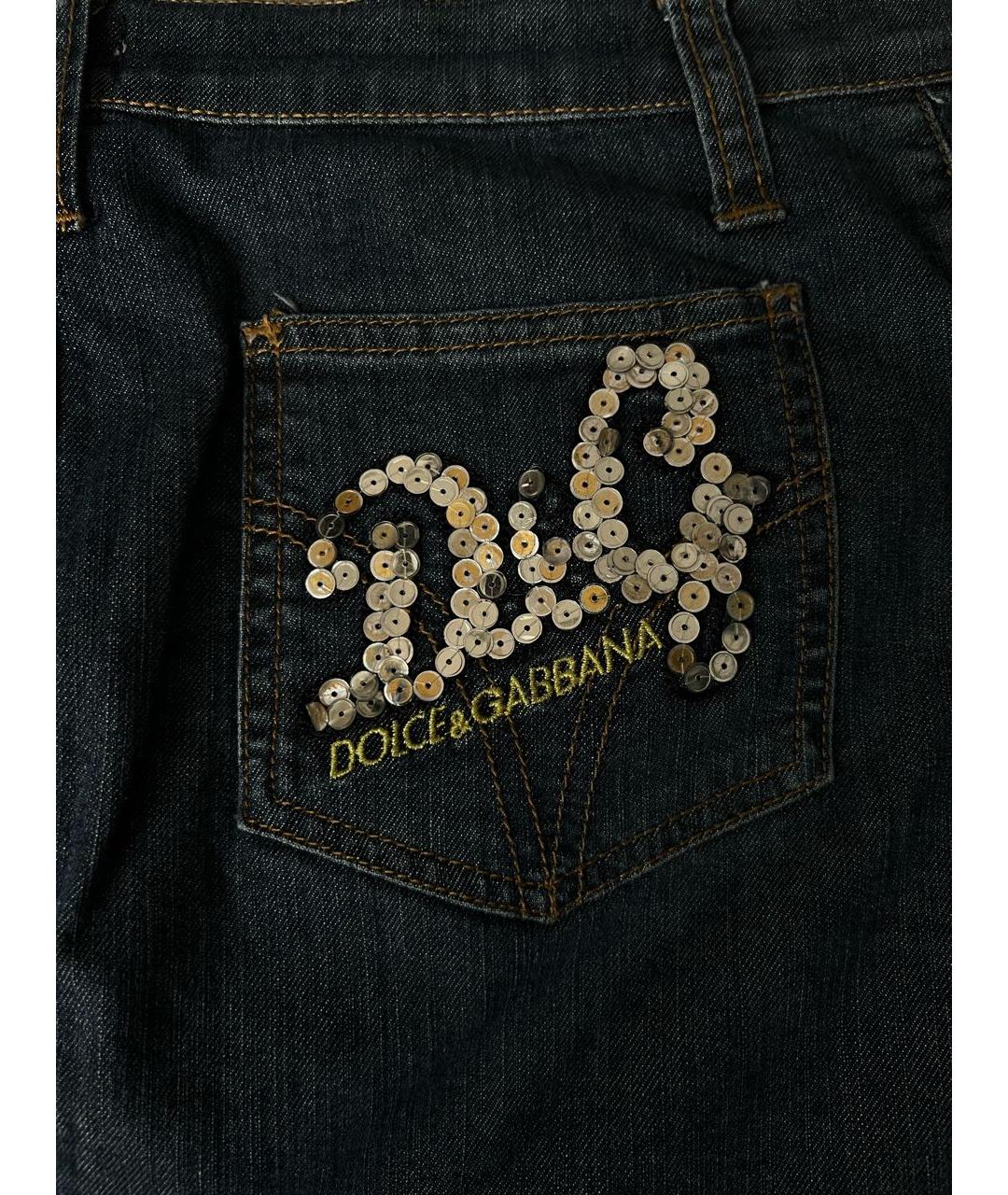DOLCE&GABBANA Синяя деним юбка миди, фото 3