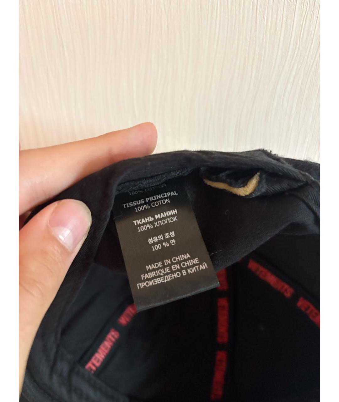 VETEMENTS Черная хлопковая кепка/бейсболка, фото 3