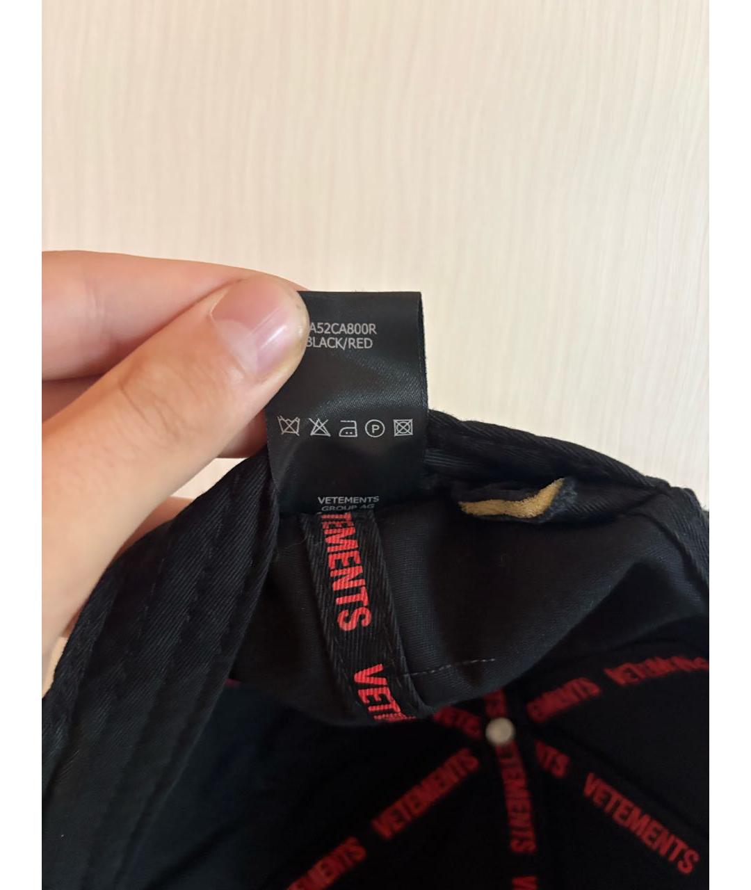VETEMENTS Черная хлопковая кепка/бейсболка, фото 4