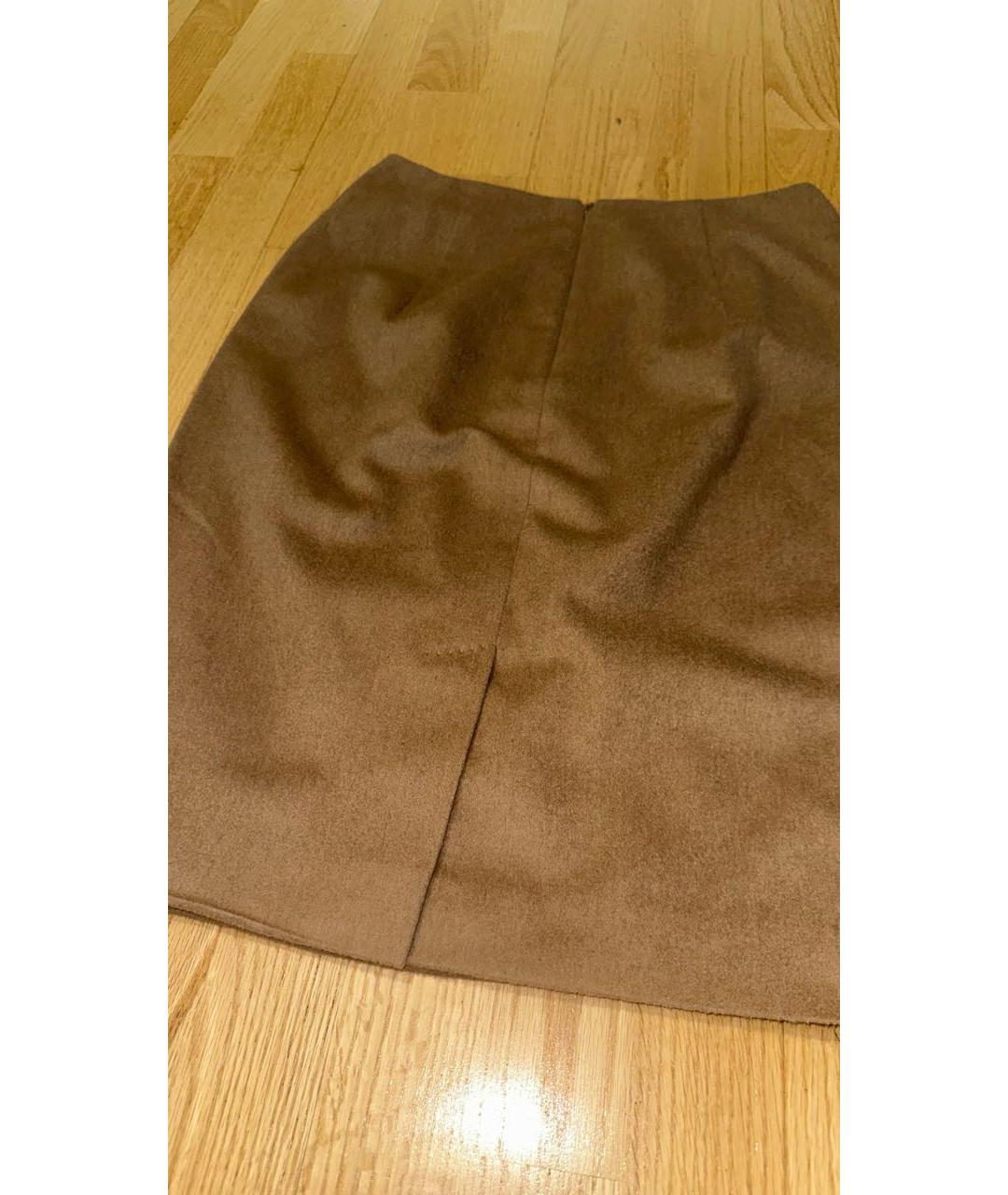 MAX MARA Коричневая шерстяная юбка миди, фото 5