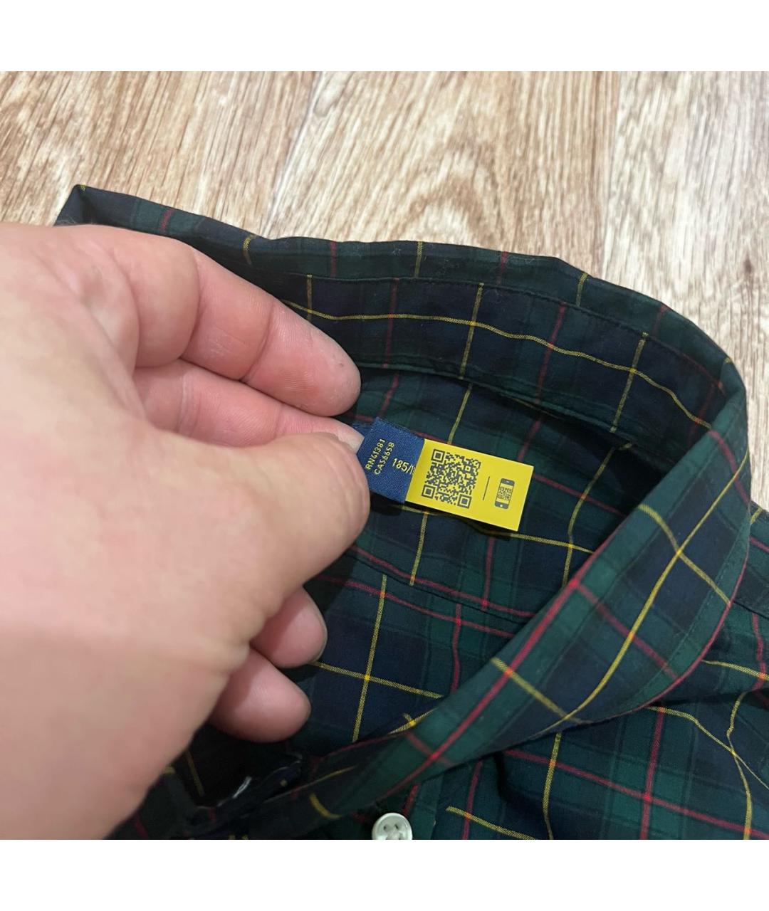 POLO RALPH LAUREN Зеленая хлопковая кэжуал рубашка, фото 3