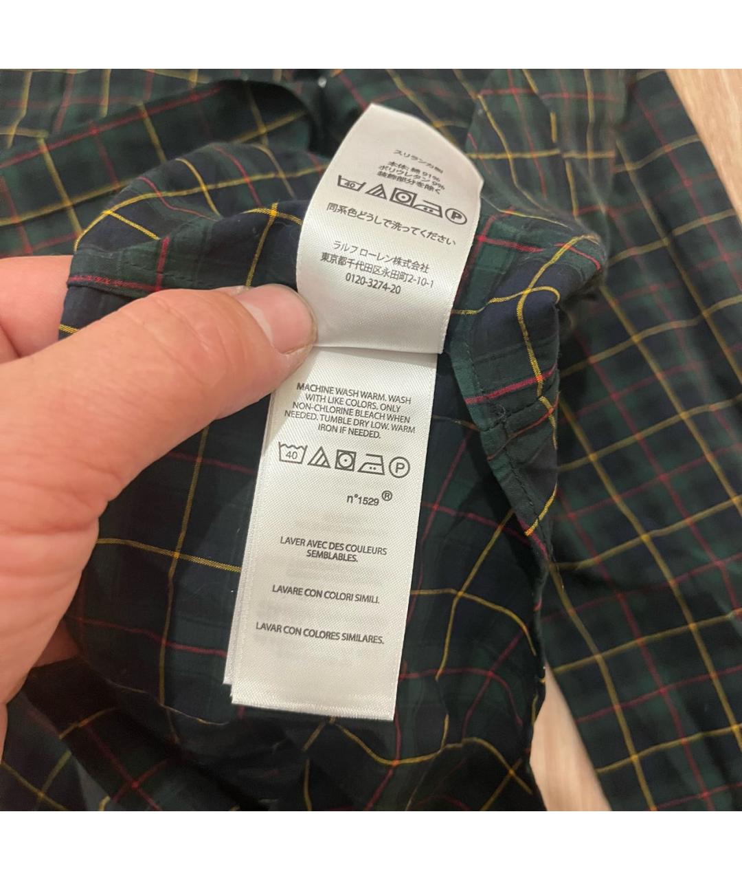 POLO RALPH LAUREN Зеленая хлопковая кэжуал рубашка, фото 5