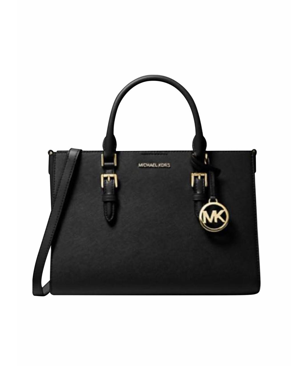 MICHAEL KORS Черная кожаная сумка тоут, фото 1