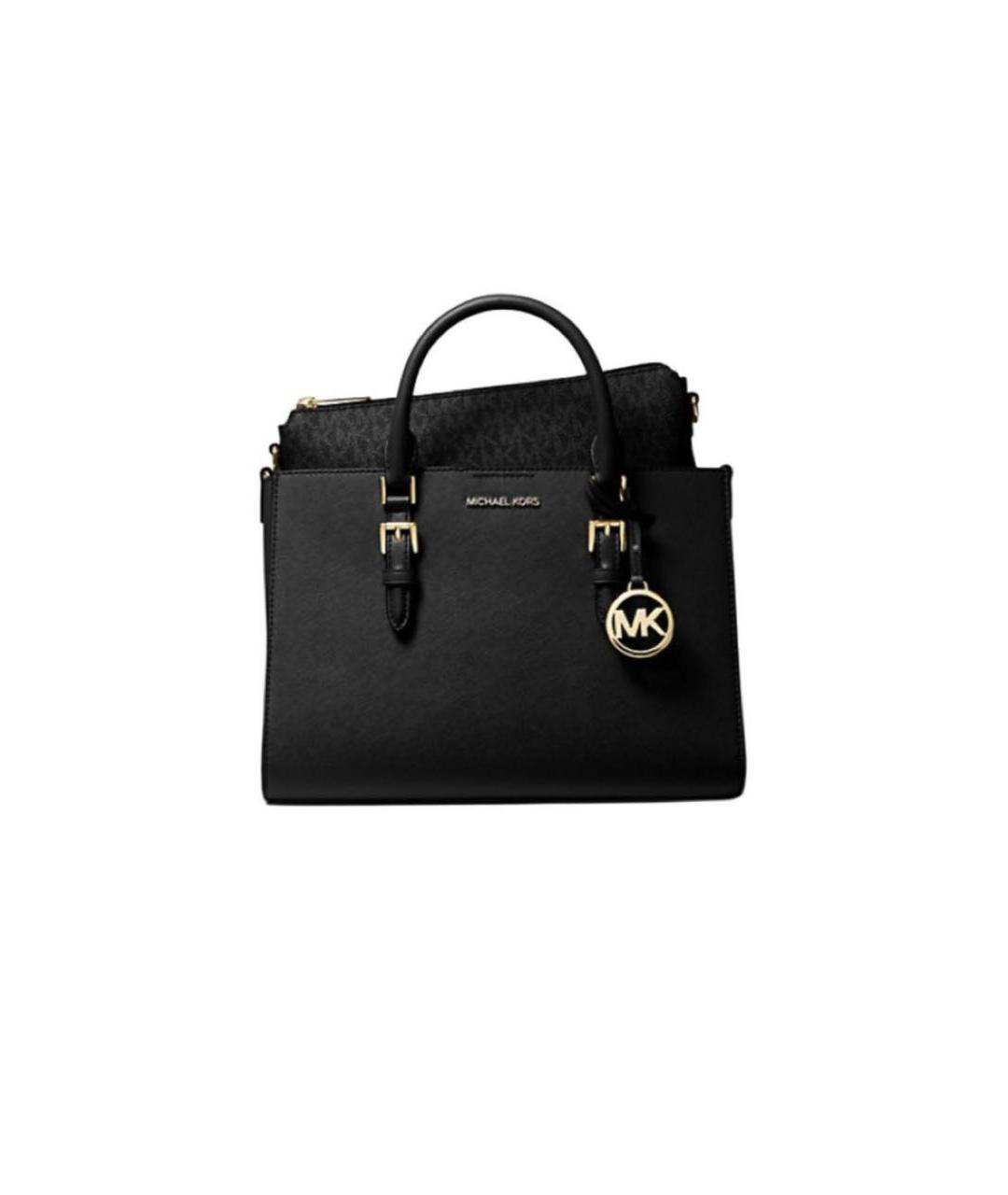 MICHAEL KORS Черная кожаная сумка тоут, фото 6