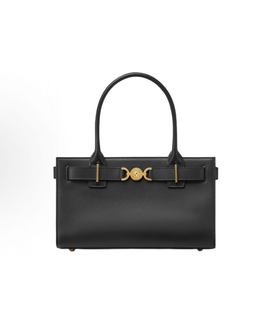 VERSACE Черная кожаная сумка тоут, фото 5