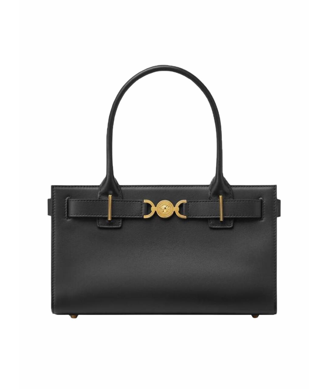 VERSACE Черная кожаная сумка тоут, фото 1