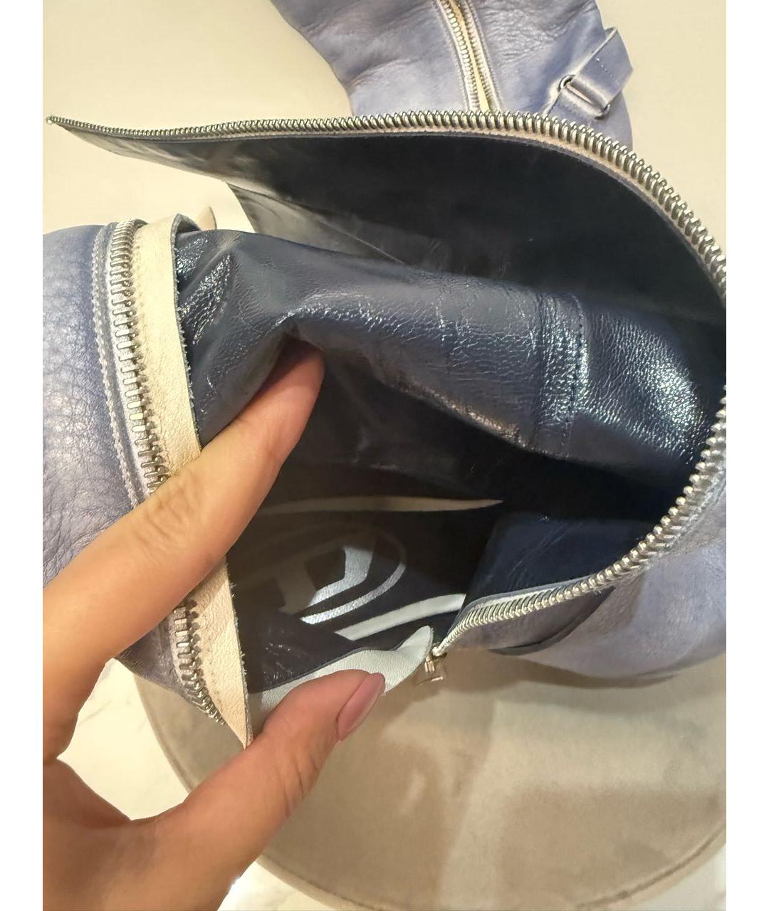 DIESEL Голубые кожаные сапоги, фото 5