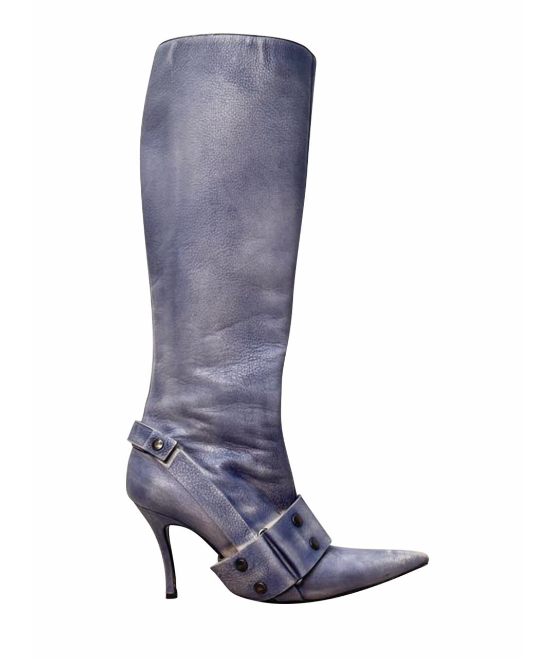 DIESEL Голубые кожаные сапоги, фото 6