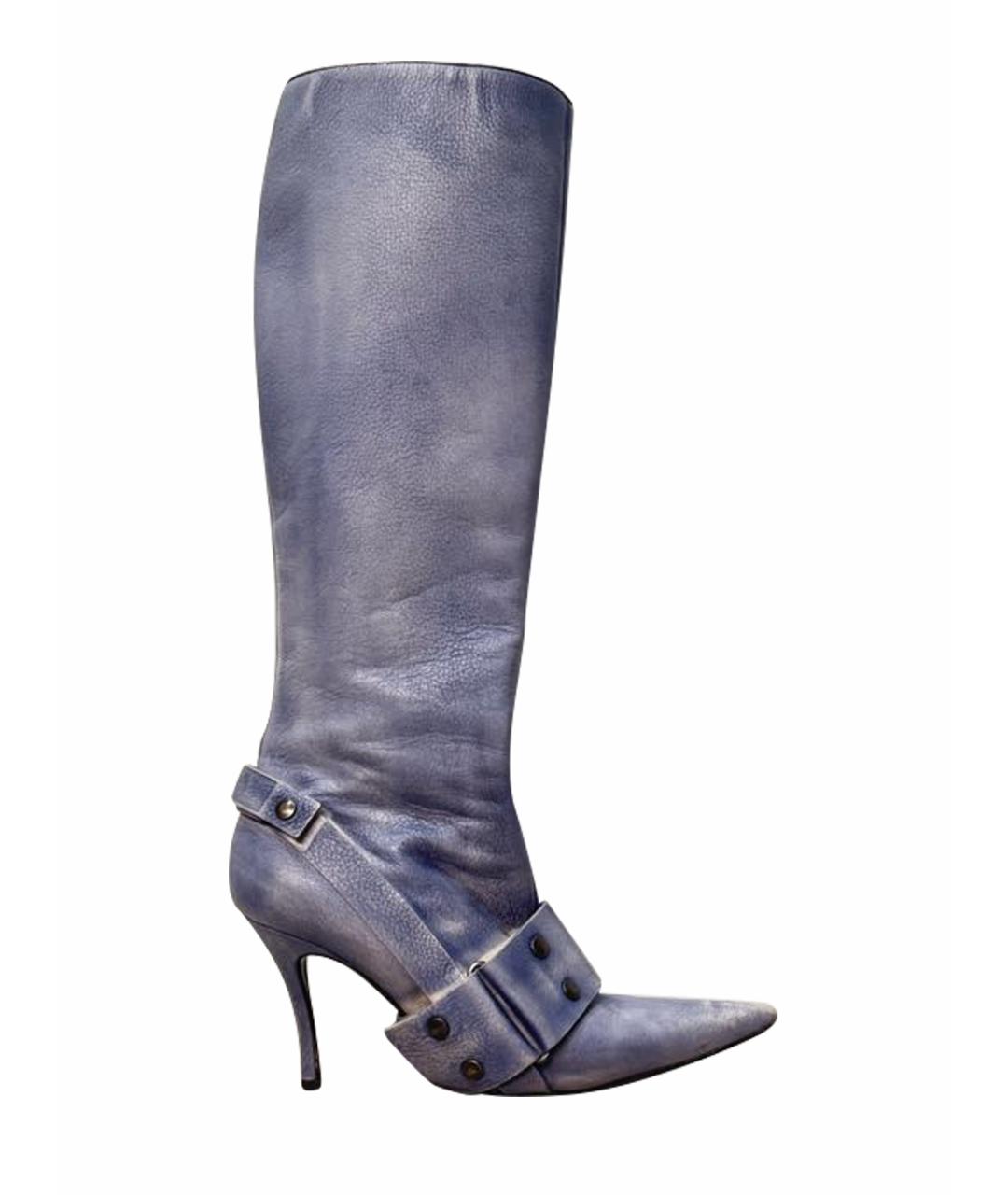 DIESEL Голубые кожаные сапоги, фото 1