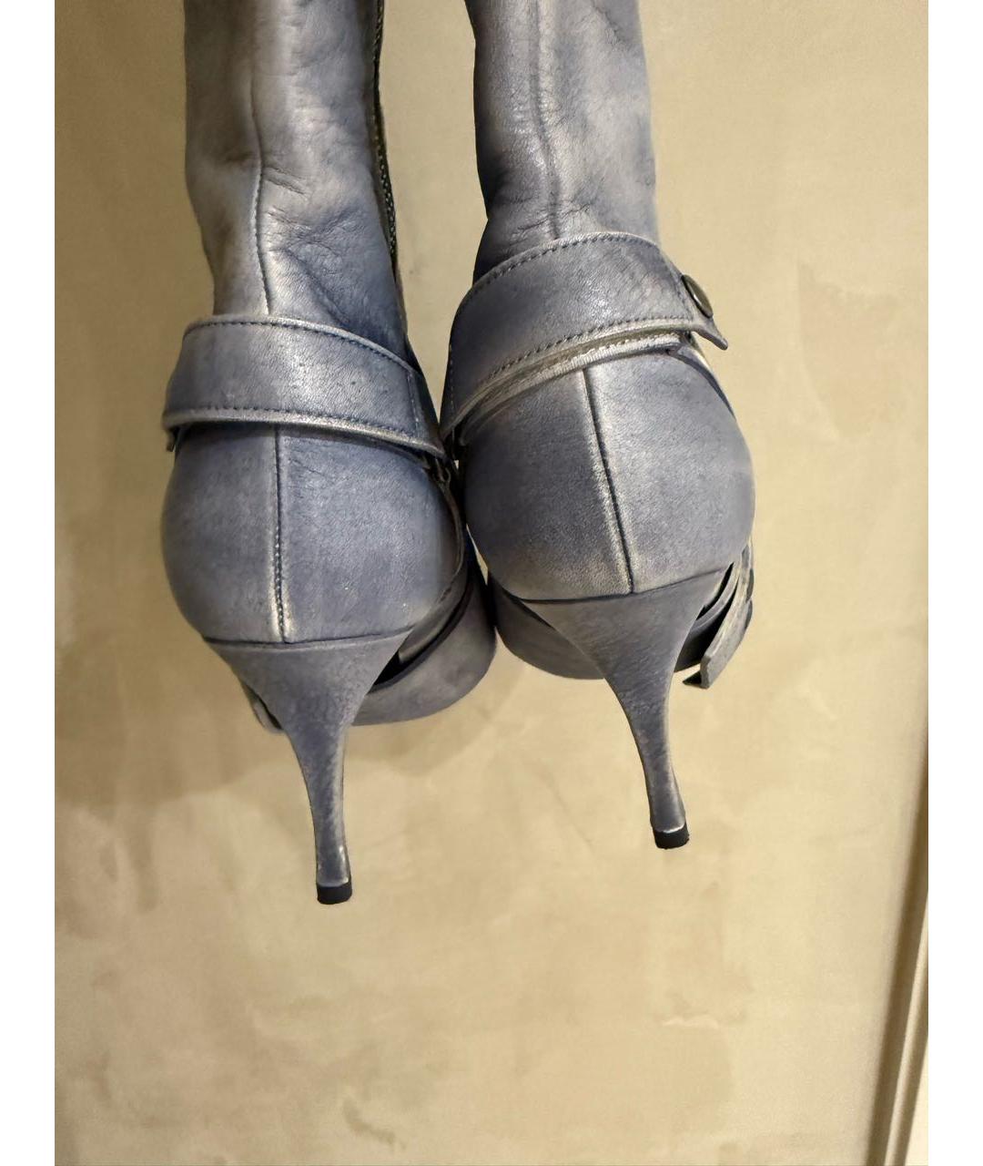 DIESEL Голубые кожаные сапоги, фото 4