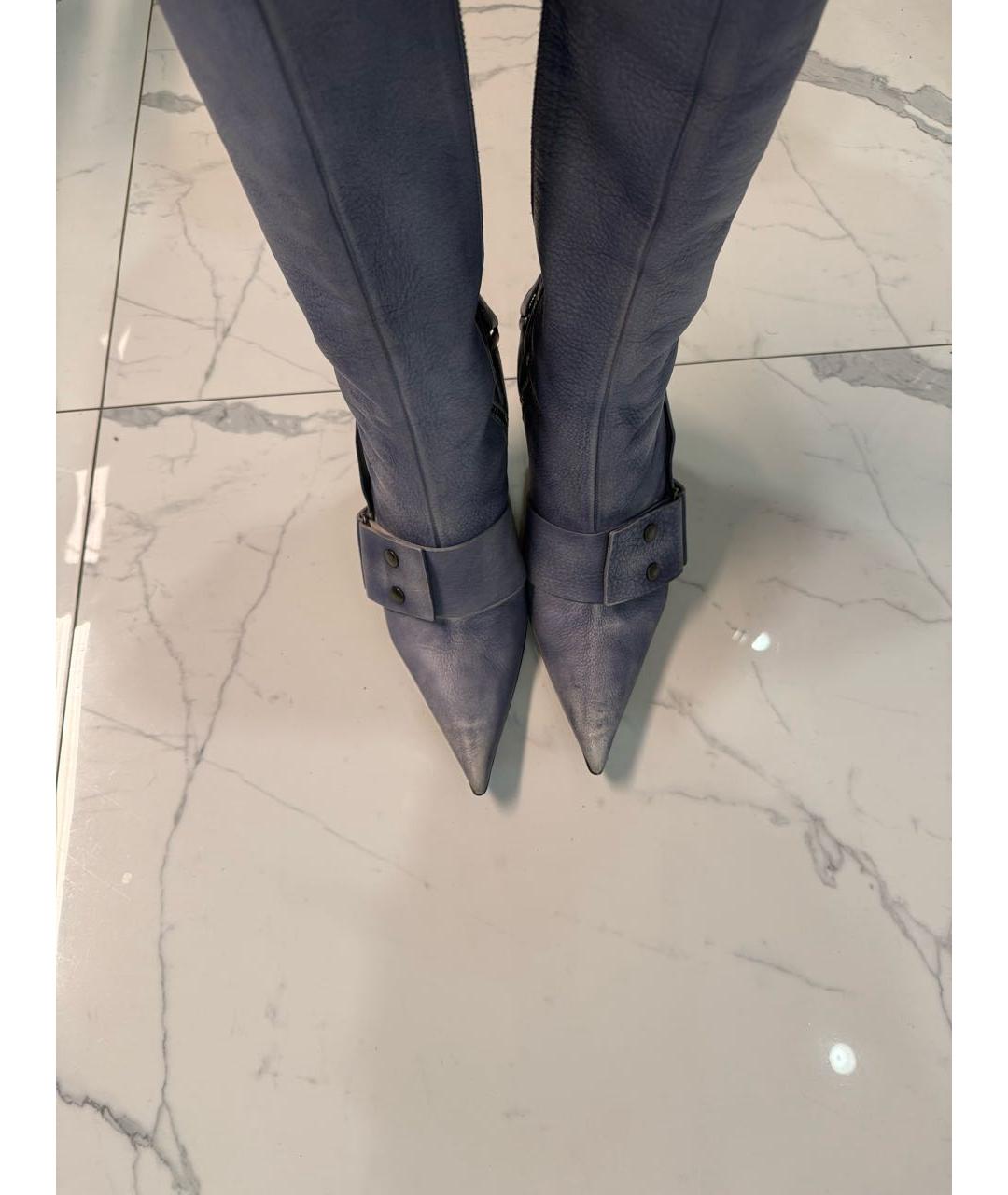 DIESEL Голубые кожаные сапоги, фото 2