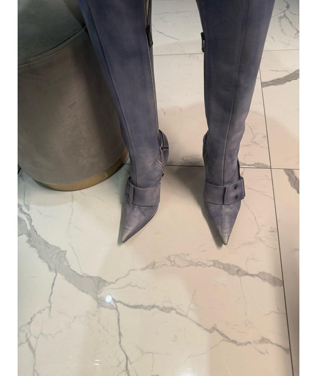 DIESEL Голубые кожаные сапоги, фото 3