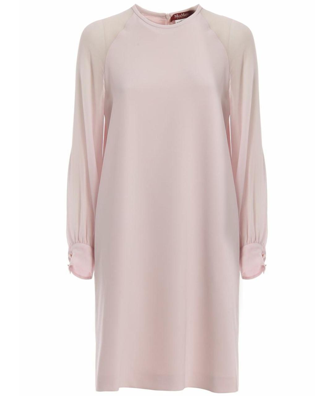 MAX MARA STUDIO Розовое шелковое повседневное платье, фото 1