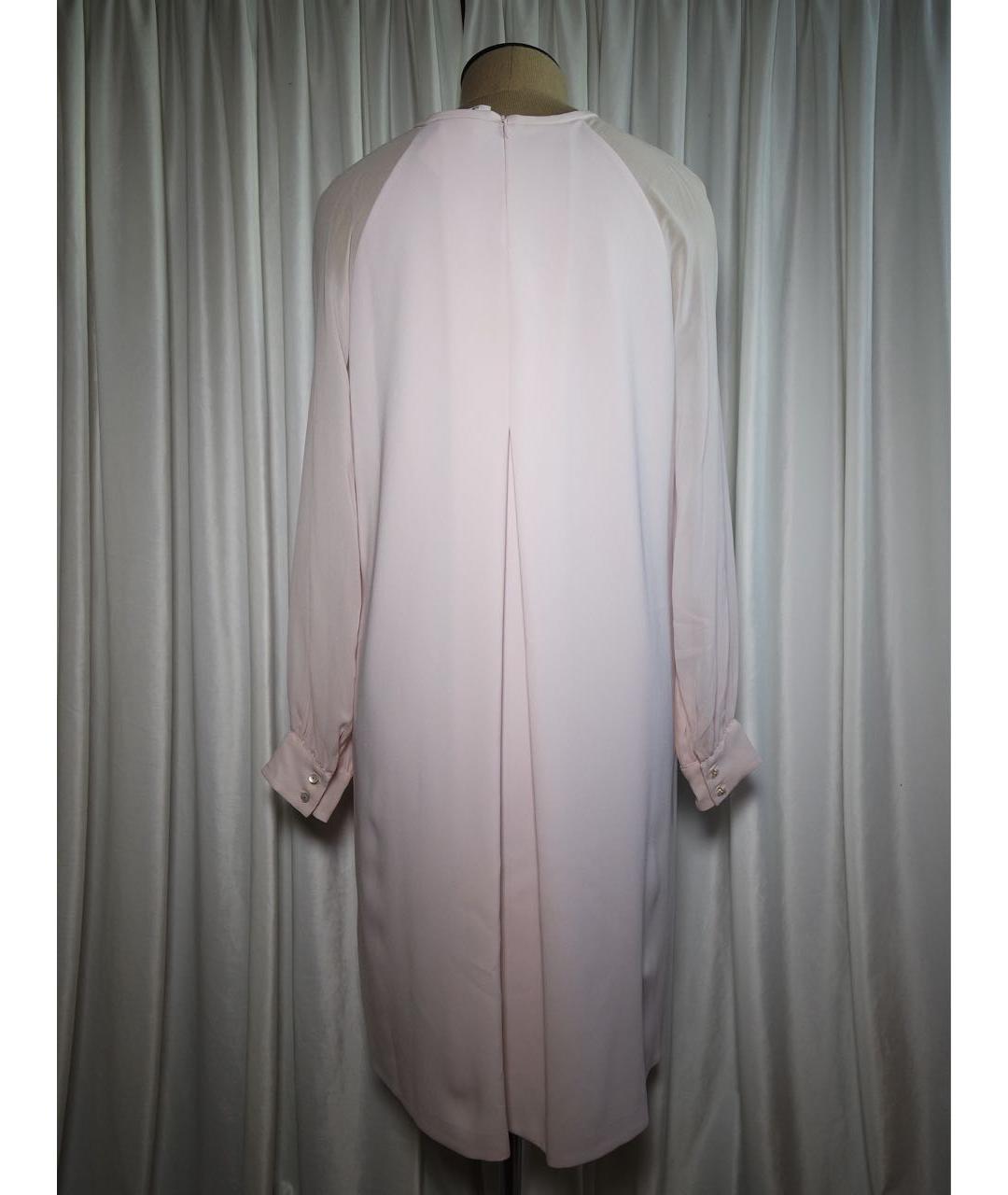 MAX MARA STUDIO Розовое шелковое повседневное платье, фото 2