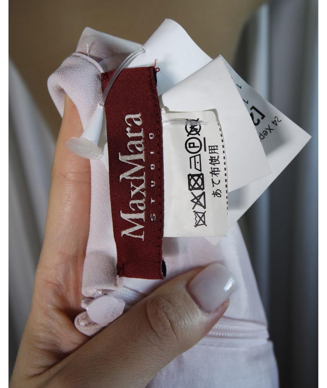 MAX MARA STUDIO Розовое шелковое повседневное платье, фото 3
