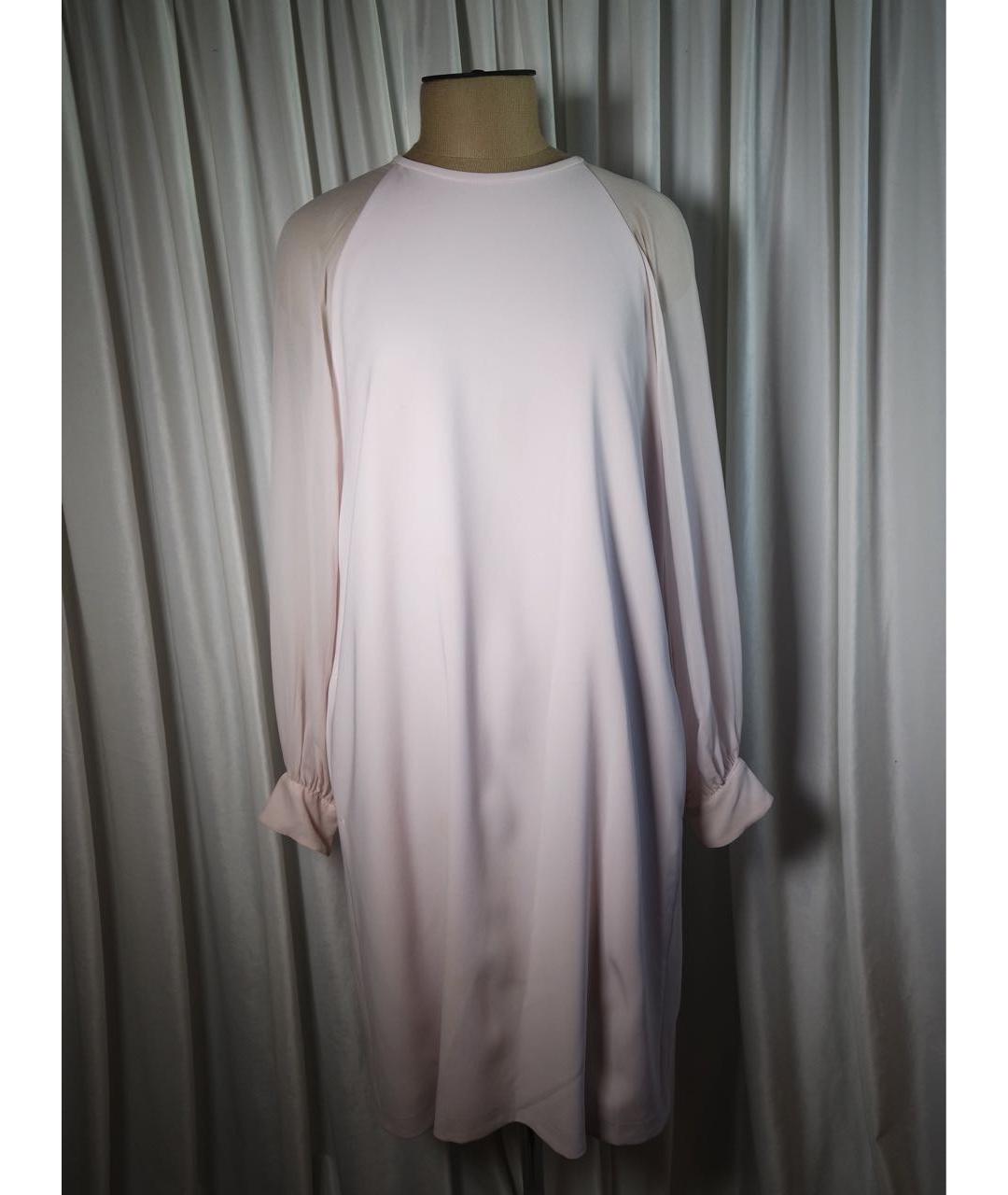 MAX MARA STUDIO Розовое шелковое повседневное платье, фото 7