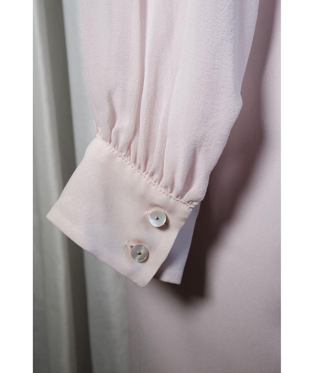 MAX MARA STUDIO Розовое шелковое повседневное платье, фото 6