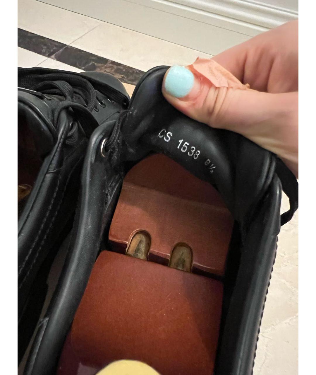 DOLCE&GABBANA Черные кожаные низкие кроссовки / кеды, фото 6