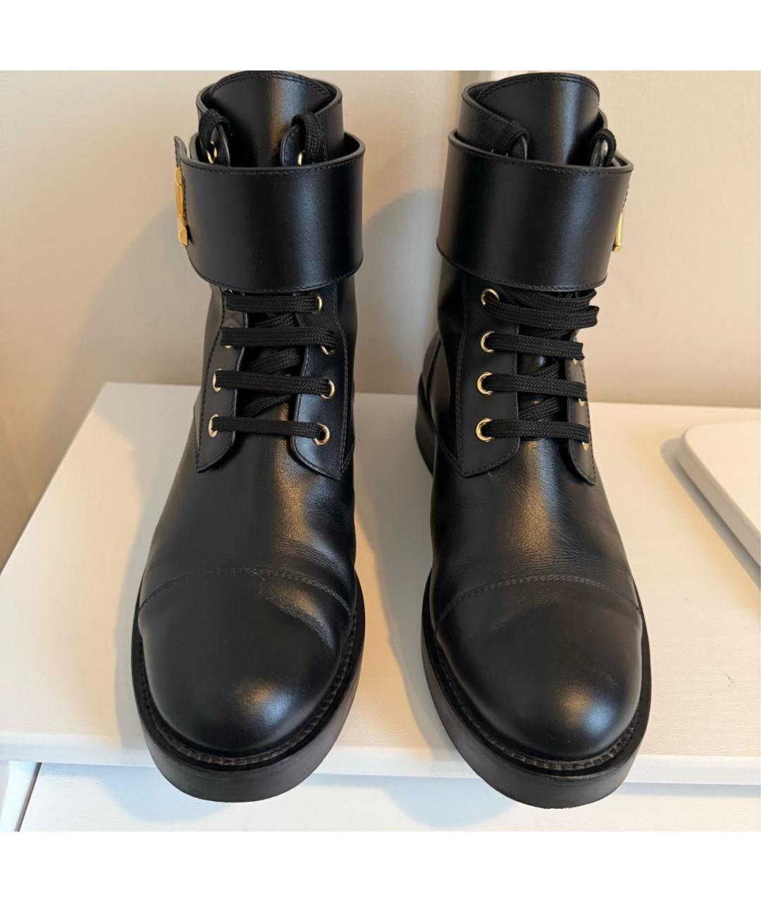 LOUIS VUITTON Черные кожаные ботинки, фото 2