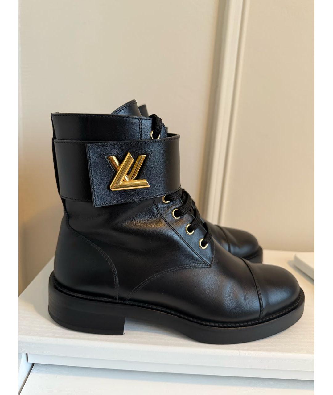 LOUIS VUITTON Черные кожаные ботинки, фото 5