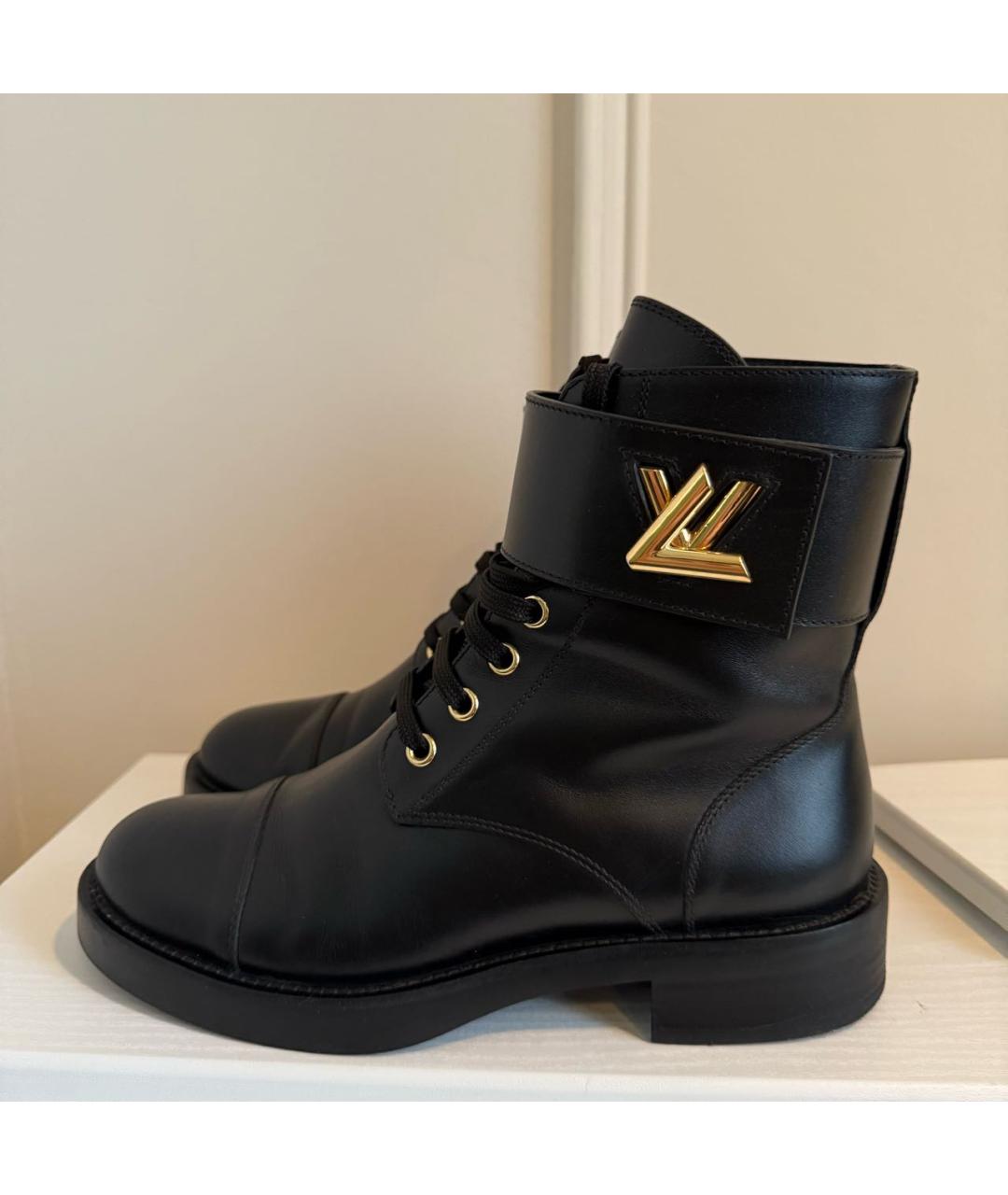 LOUIS VUITTON Черные кожаные ботинки, фото 6