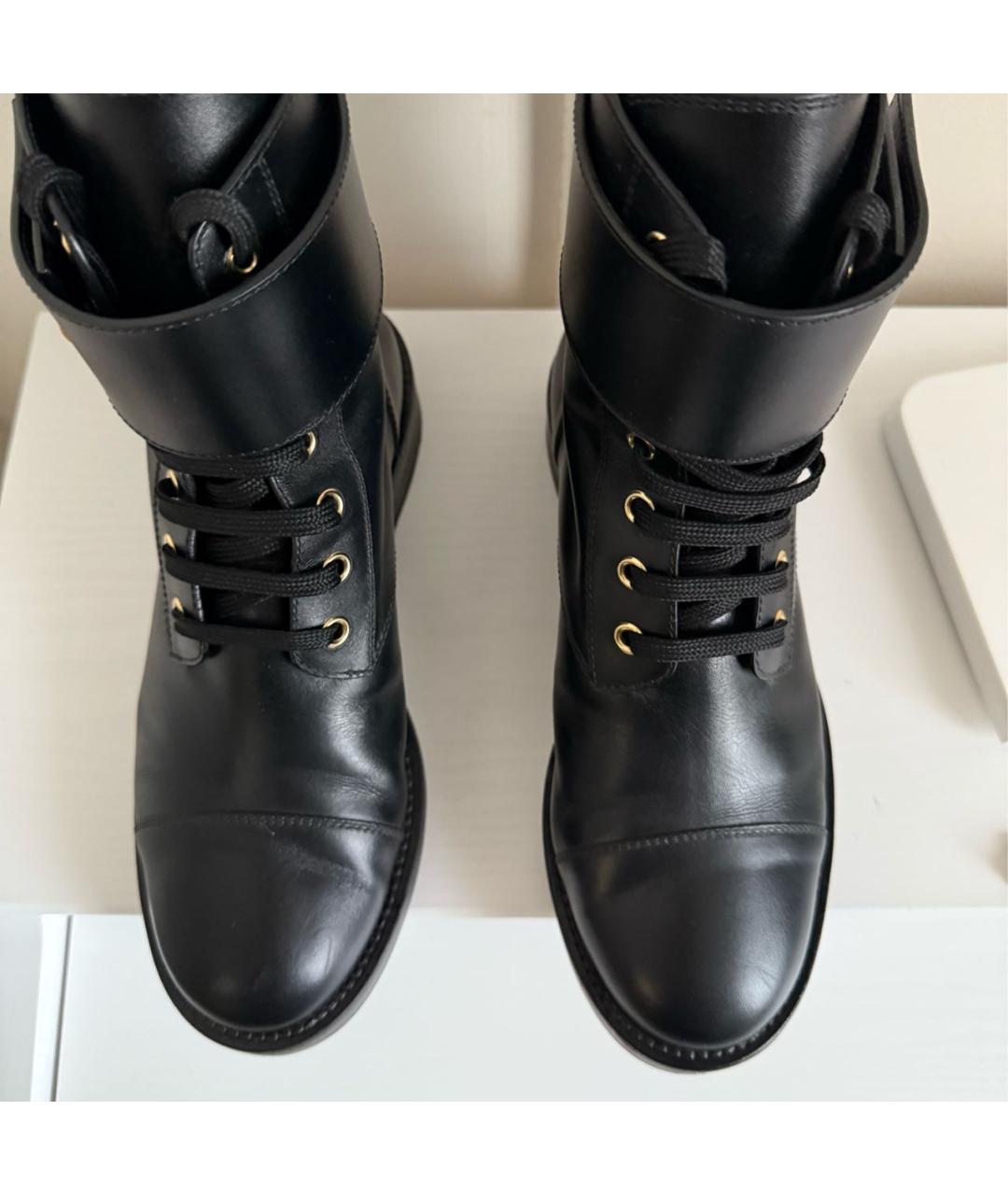 LOUIS VUITTON Черные кожаные ботинки, фото 3