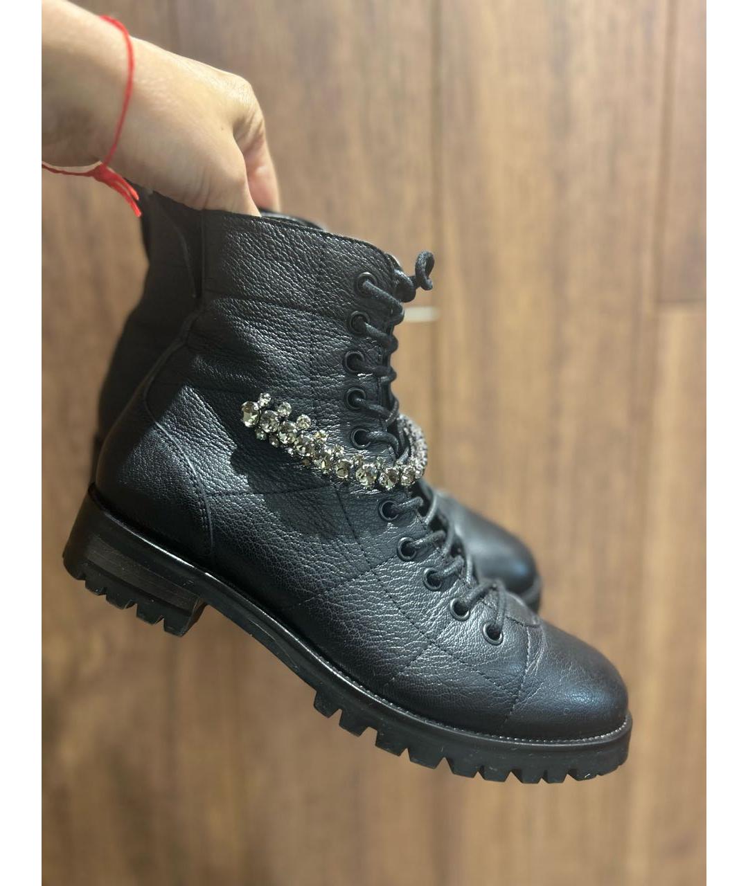 JIMMY CHOO Черные кожаные ботинки, фото 9