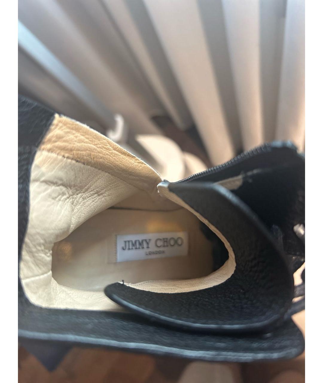 JIMMY CHOO Черные кожаные ботинки, фото 7