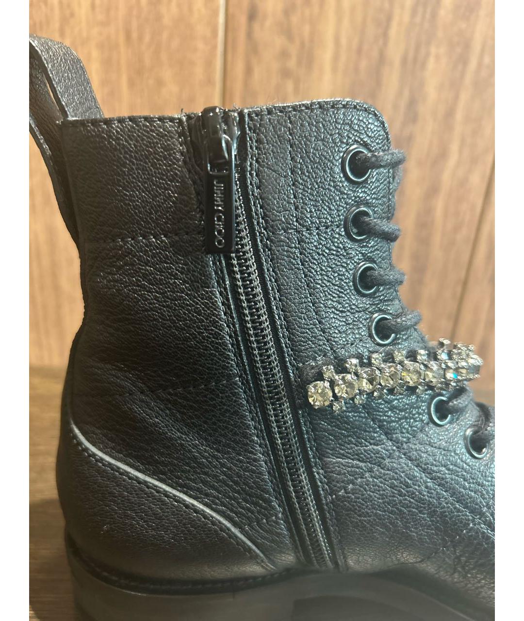 JIMMY CHOO Черные кожаные ботинки, фото 6