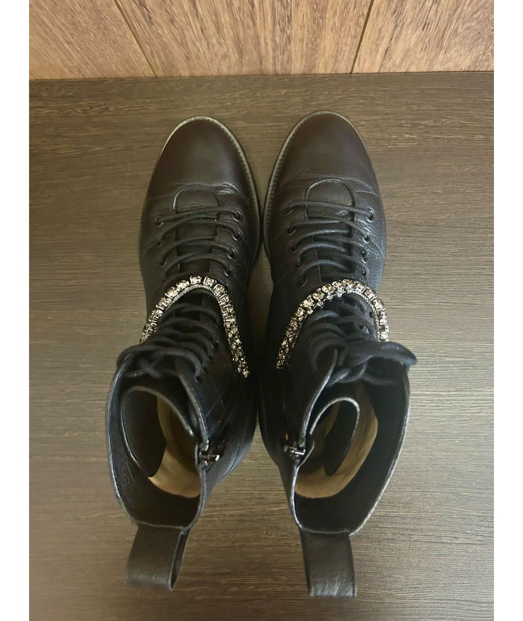 JIMMY CHOO Черные кожаные ботинки, фото 3
