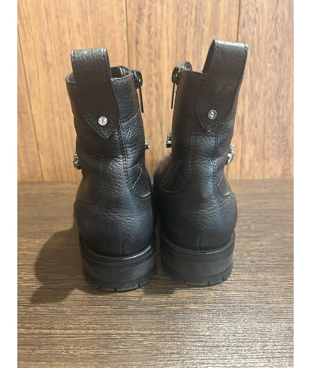 JIMMY CHOO Черные кожаные ботинки, фото 4
