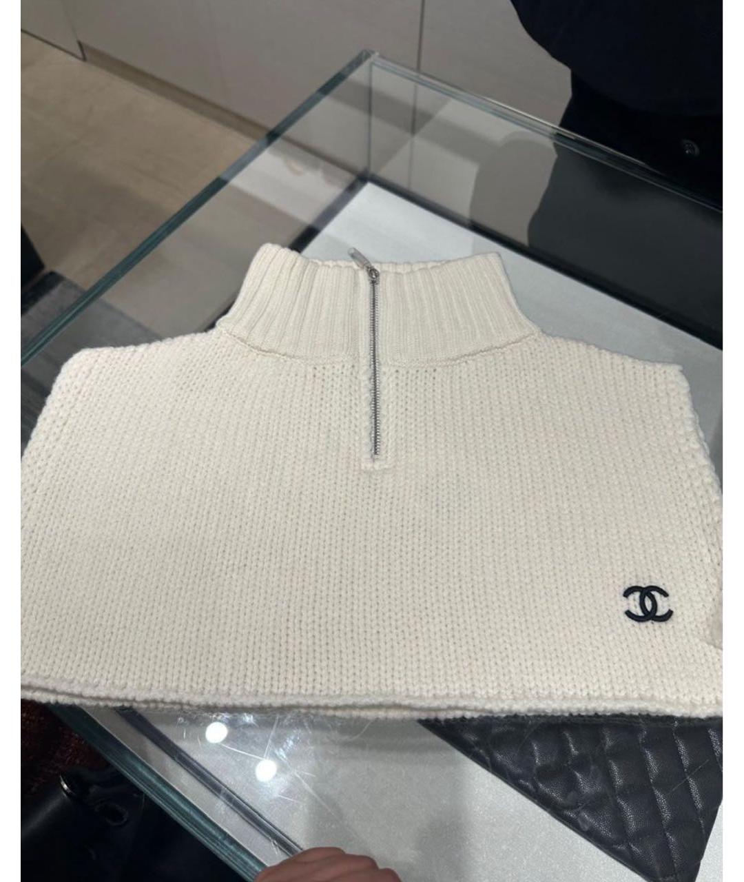 CHANEL Белый кашемировый воротник, фото 2