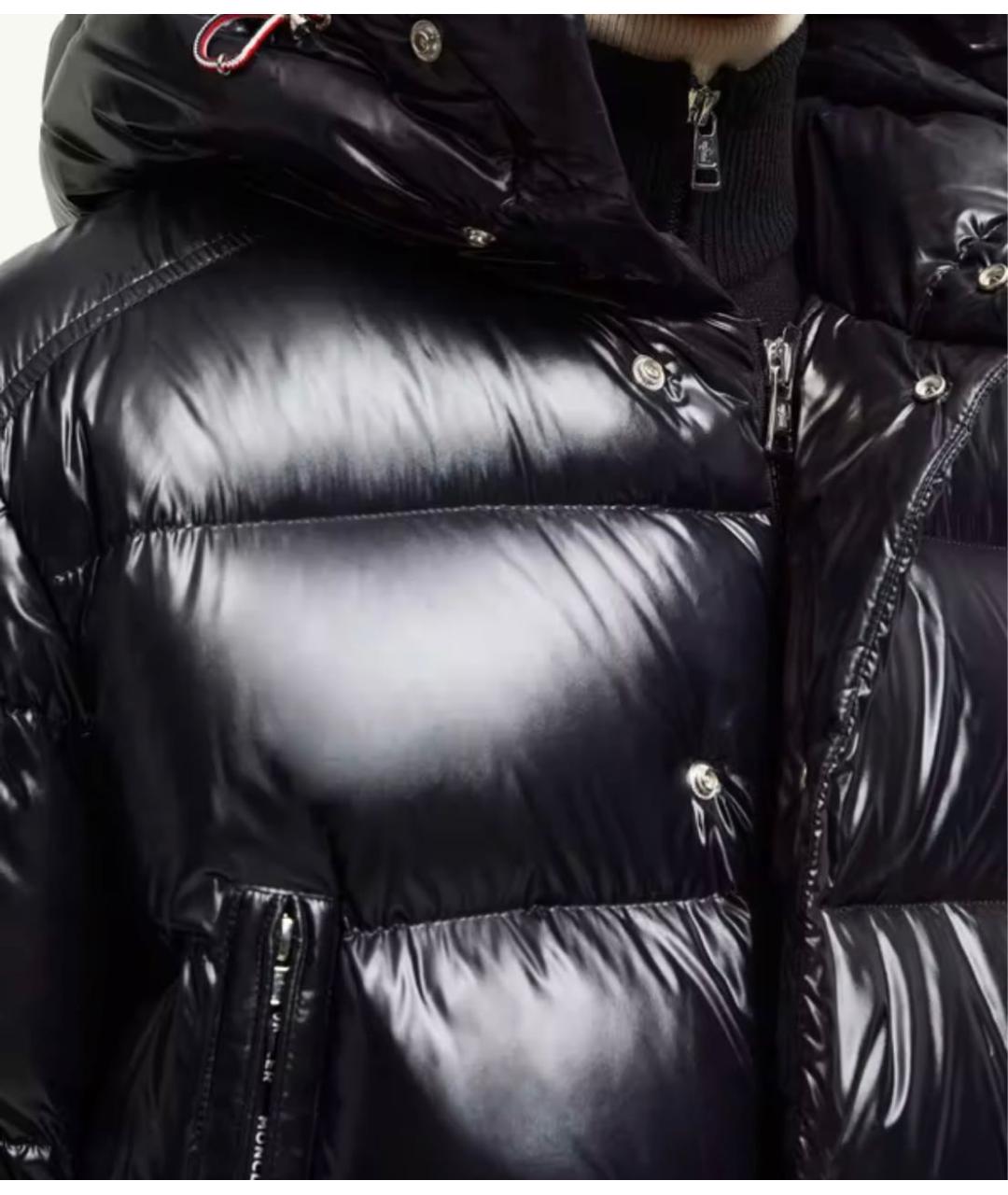 MONCLER Черный синтетический пуховик, фото 3