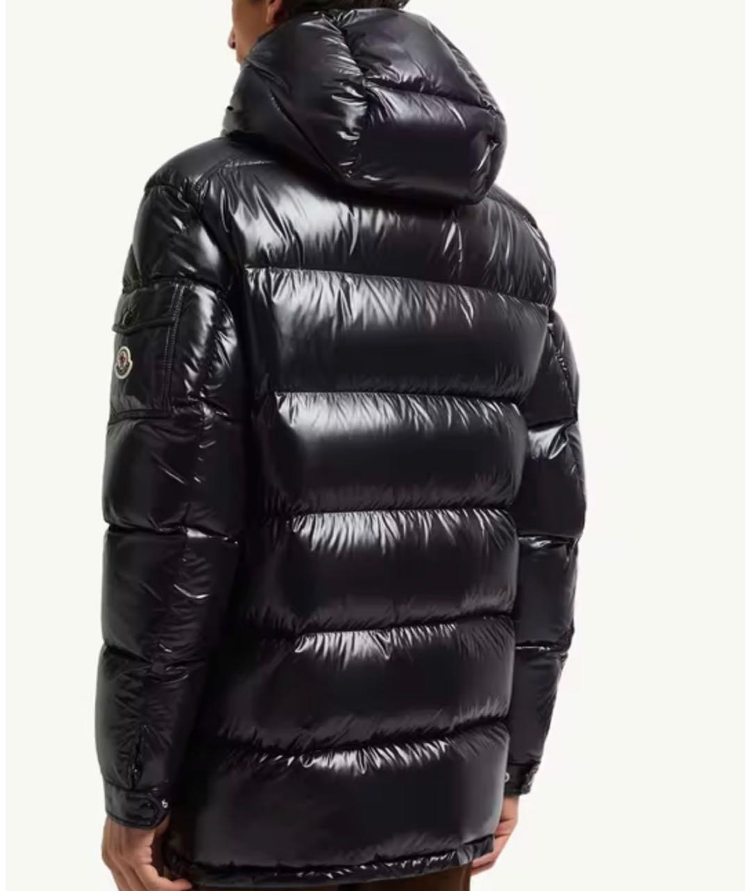 MONCLER Черный синтетический пуховик, фото 2