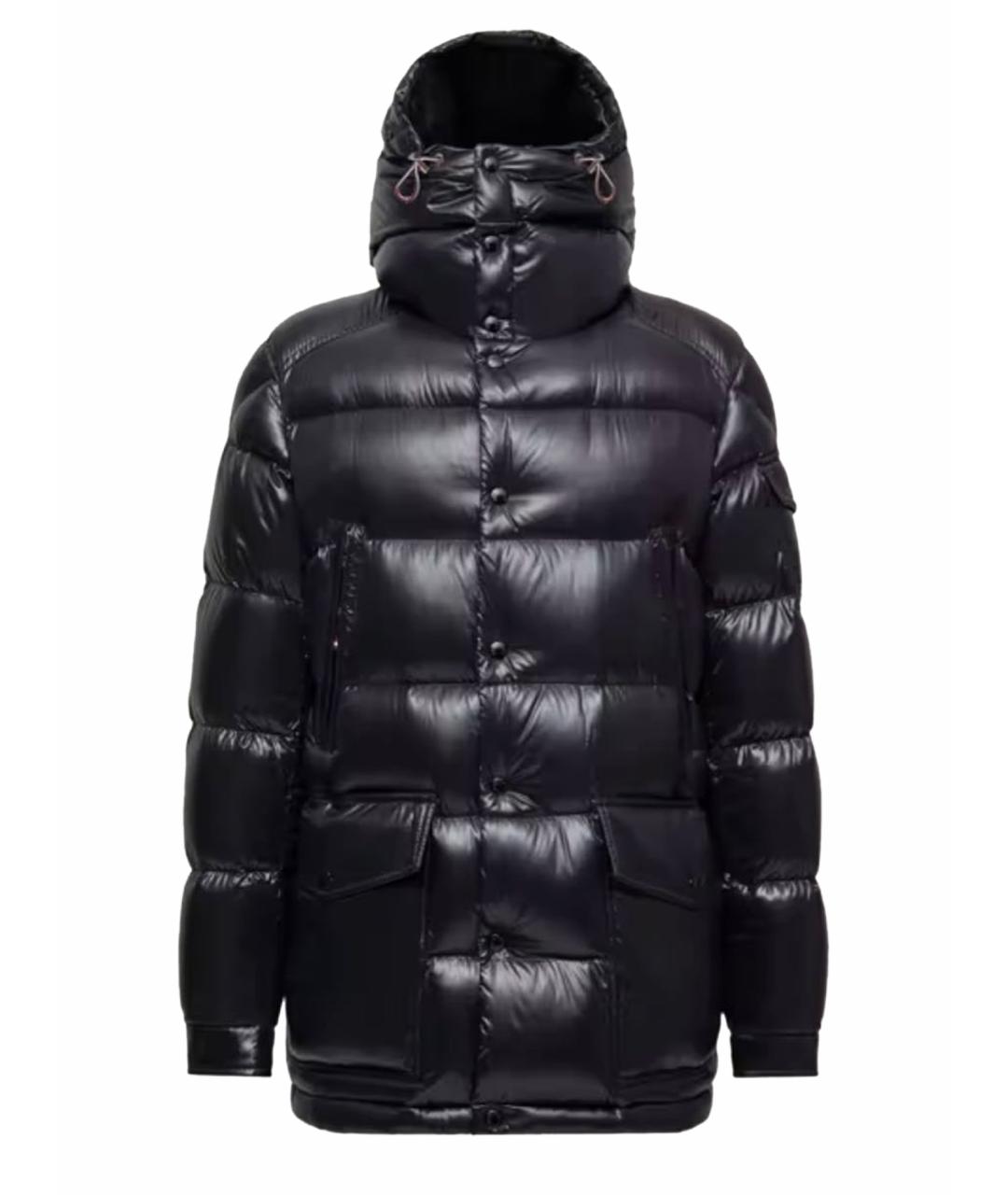 MONCLER Черный синтетический пуховик, фото 1