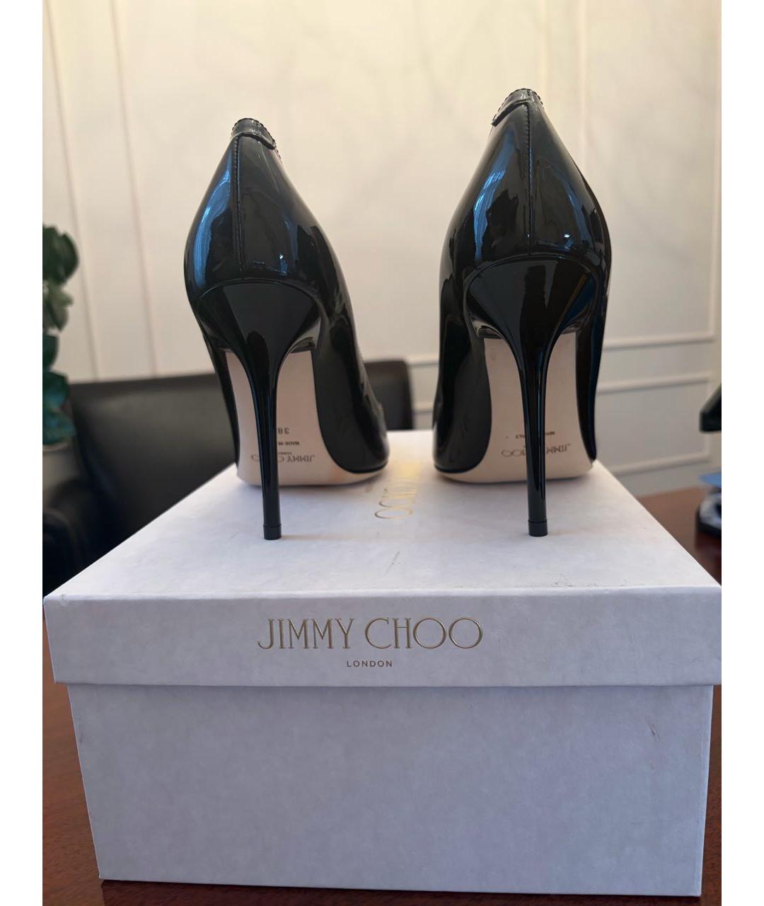 JIMMY CHOO Черные туфли из лакированной кожи, фото 4