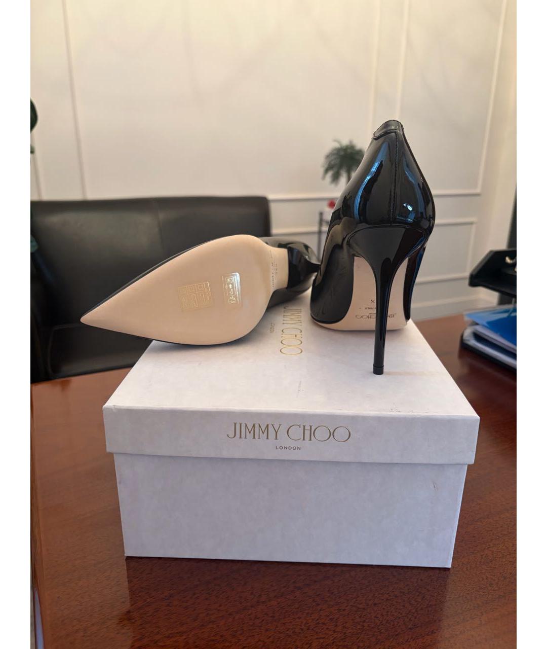 JIMMY CHOO Черные туфли из лакированной кожи, фото 3