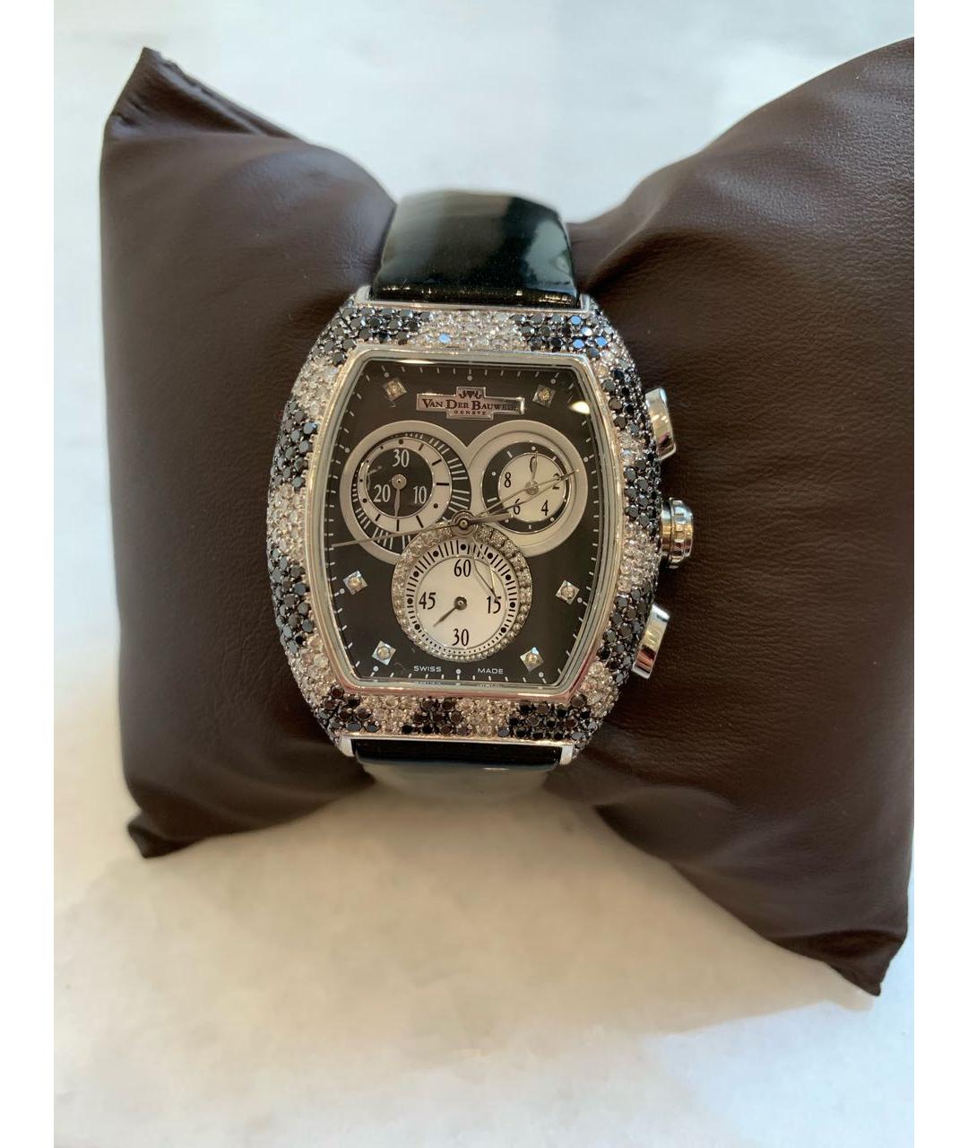 Van Der Bauwede Stall Diamond Черные стеклянные часы, фото 5